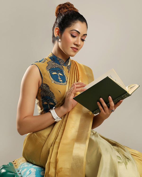 Yellow Tussar Saree