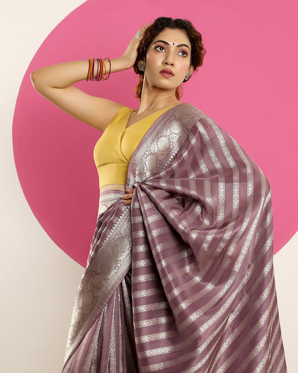 Lavender viscose banaras saree