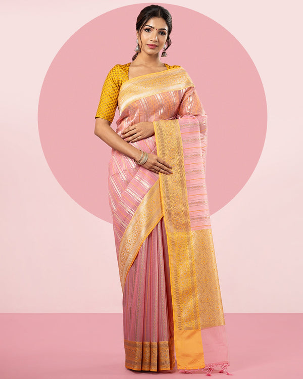 Pink Organza Saree