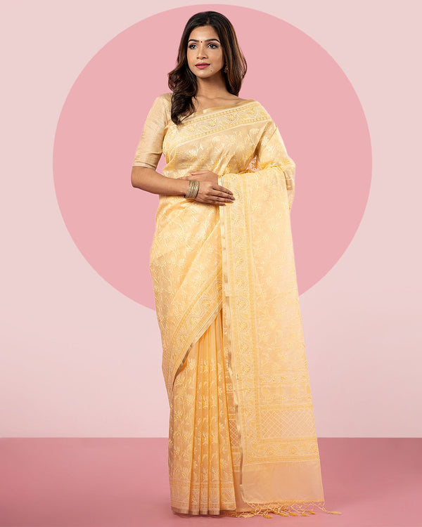 Yellow Organza Saree