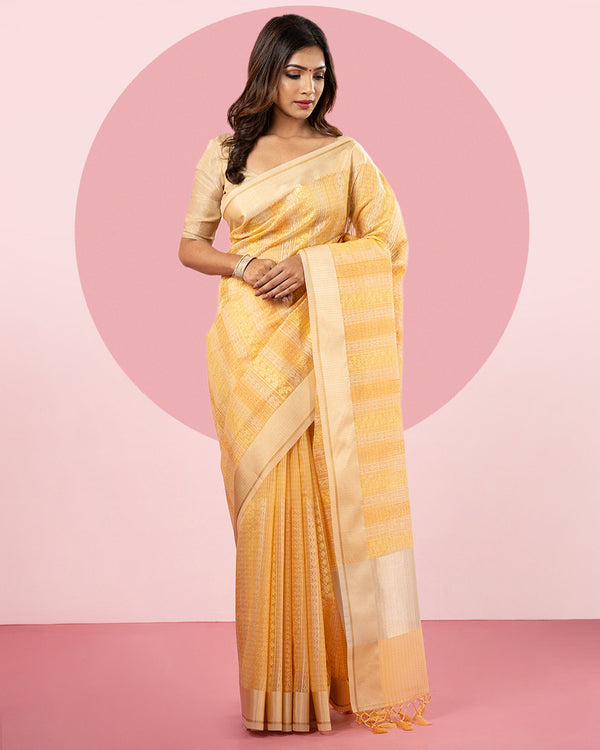 Yellow Organza Saree