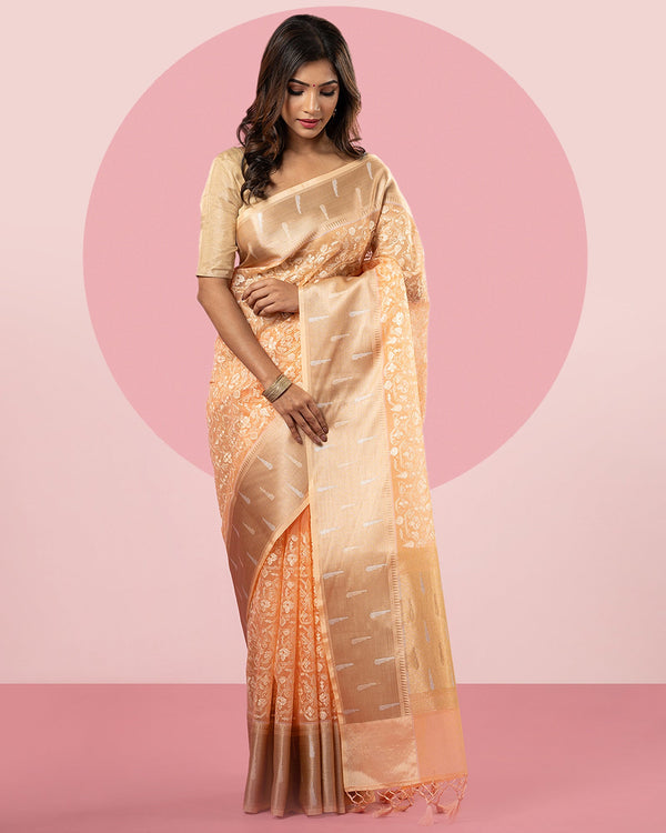 Orange Organza Saree