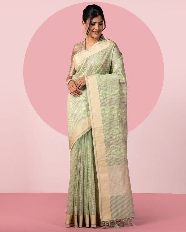 Green Orangza Saree