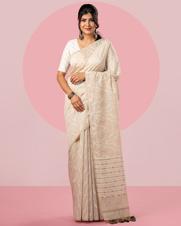 Beige Saree