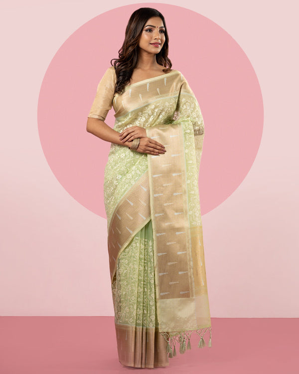 Green Organza Saree