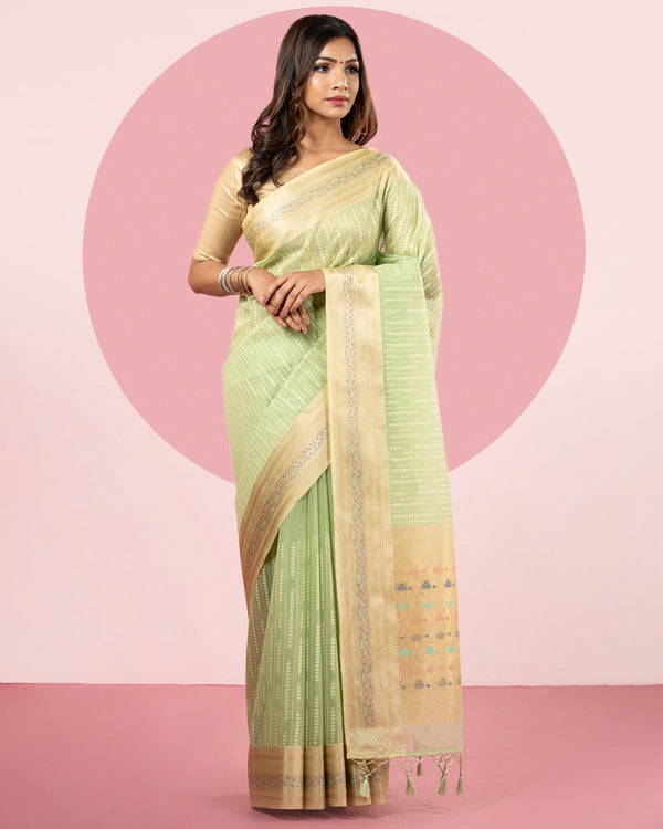 Green Organza Saree