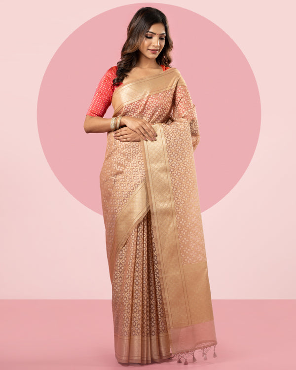 Brown Organza Saree