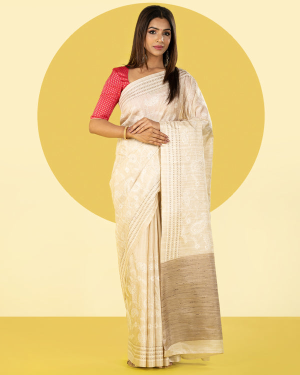 Beige Saree