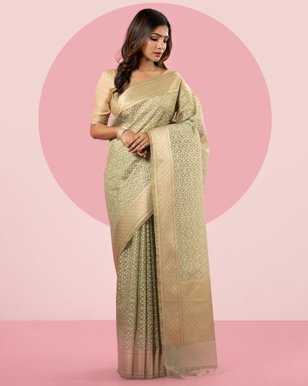 Green Organza Saree