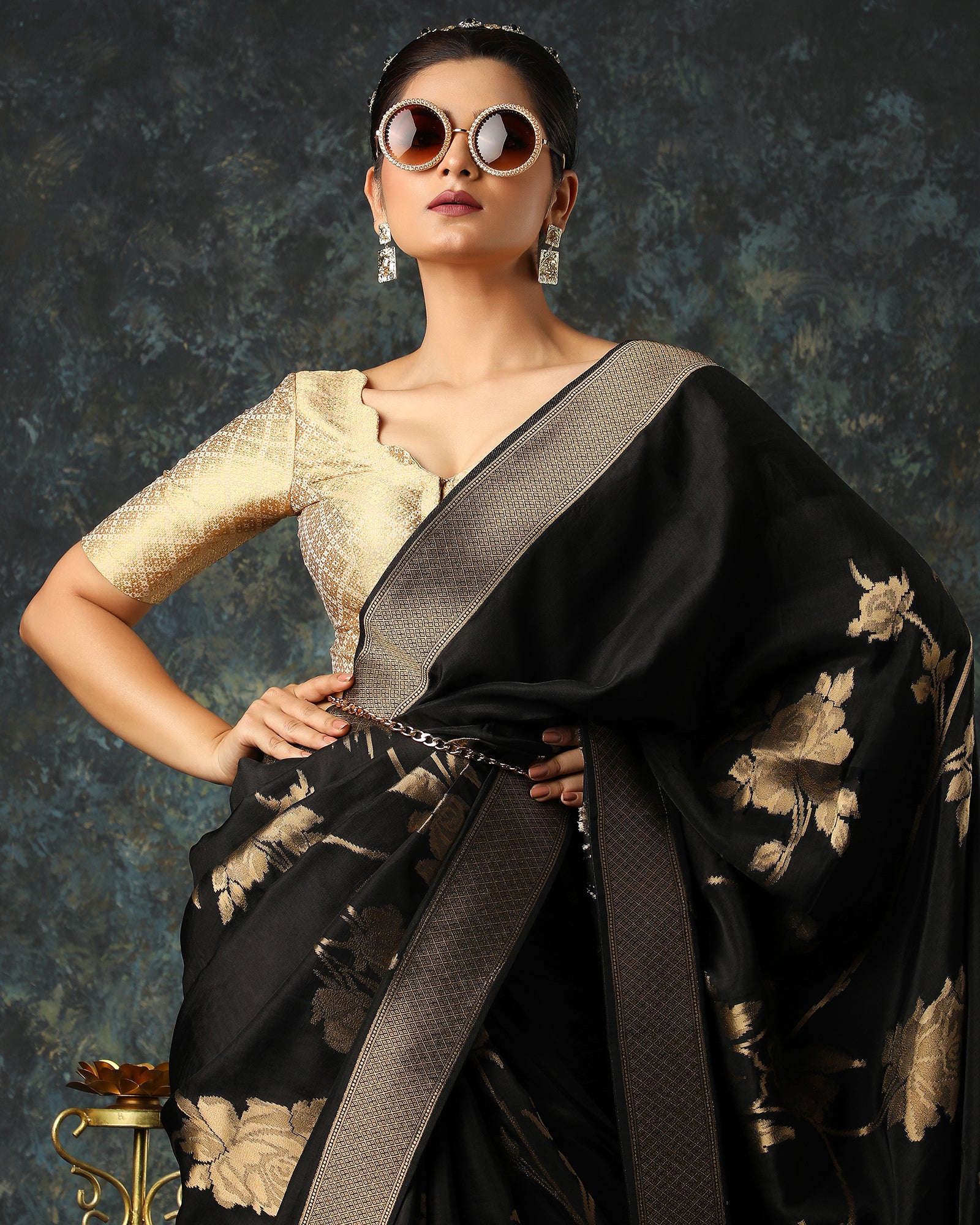 Black Woven Fancy Blended Banarasi Silk Saree
