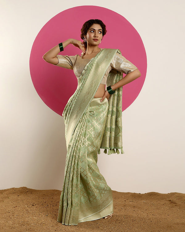 Green Tissue Saree