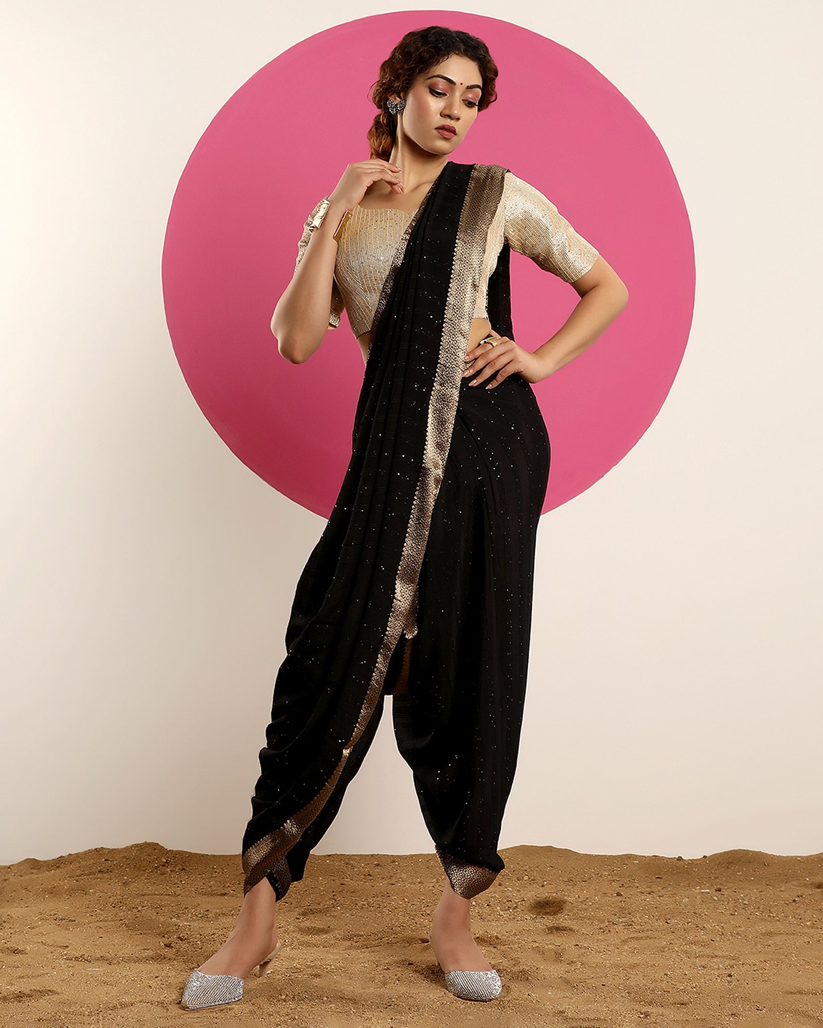 blended satin saree