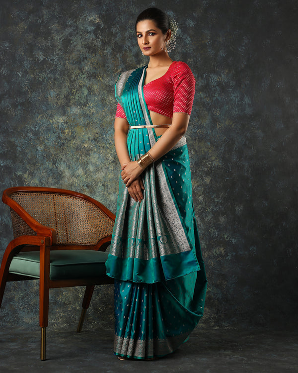 Blue  Fancy Banarasi Saree