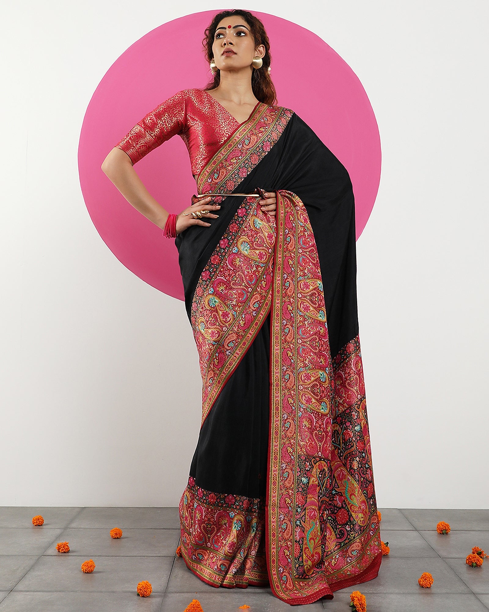 blended georgette saree