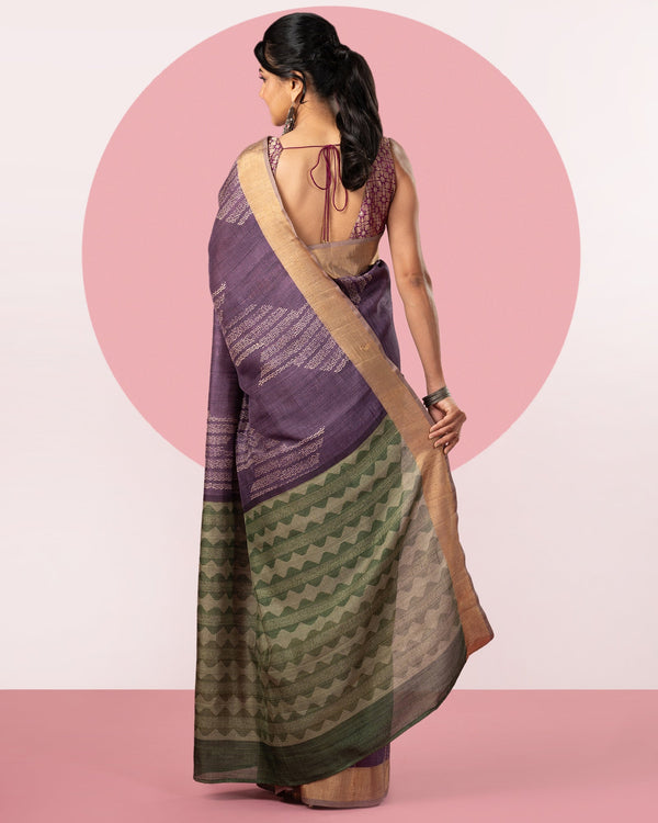 Purple Printed Saree