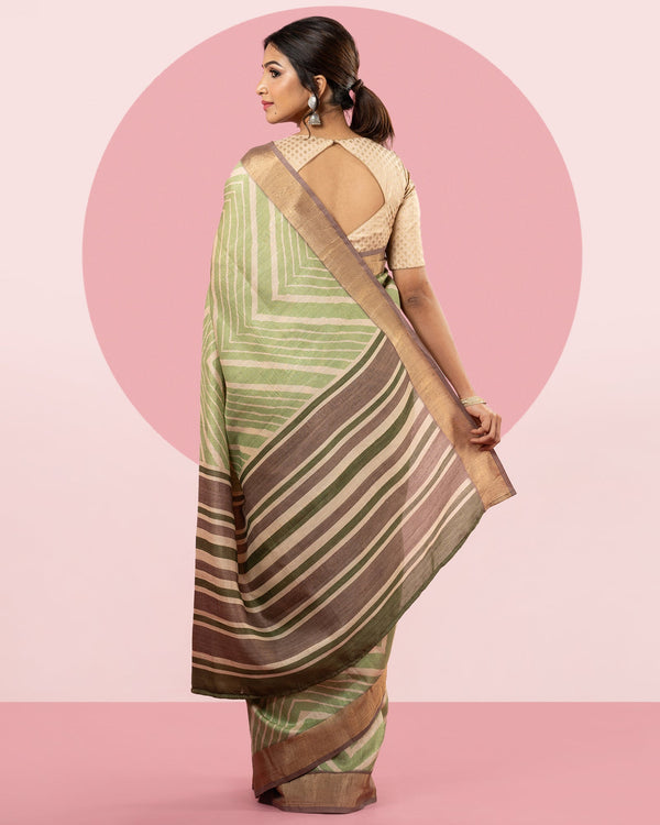 Green Printed Saree