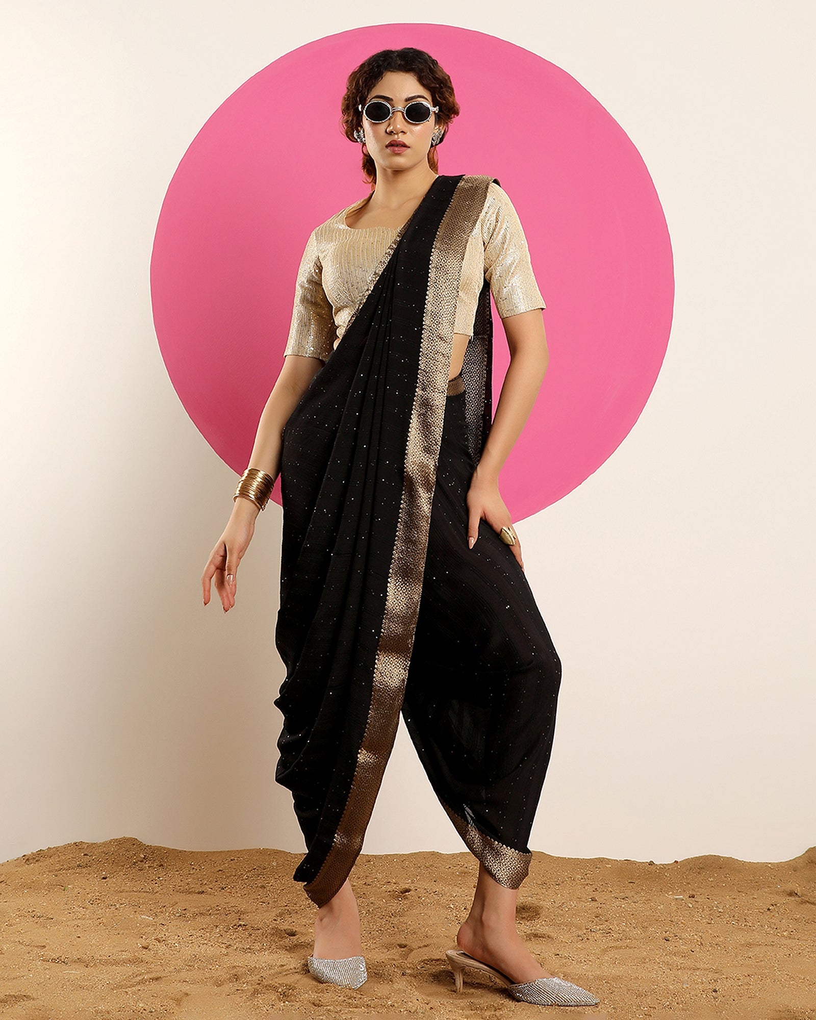 blended satin saree