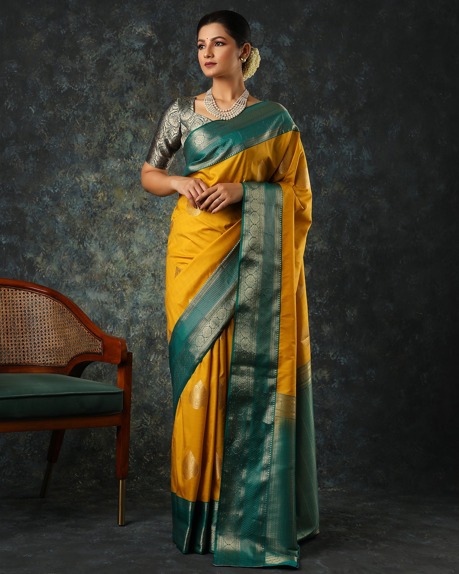 Yellow Zari Woven Art Silk Saree