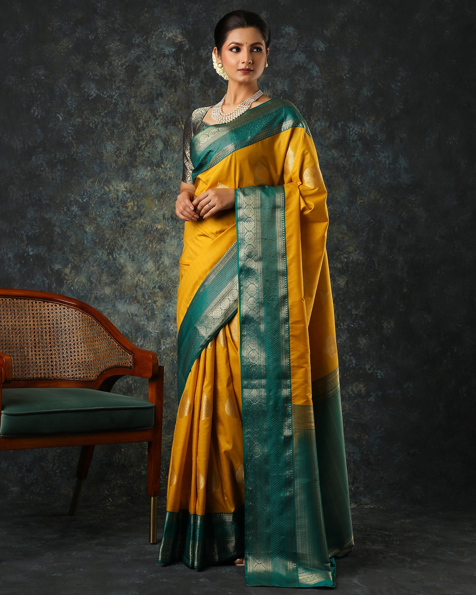 Yellow Zari Woven Art Silk Saree